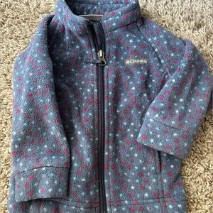 Columbia Blue Fleece Jacket with Red and Light Blue Dots toddler